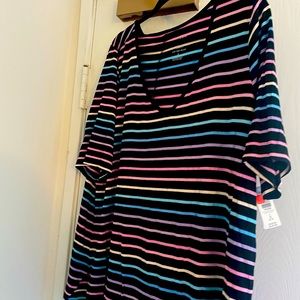 Torrid Rainbow striped tunic Tee